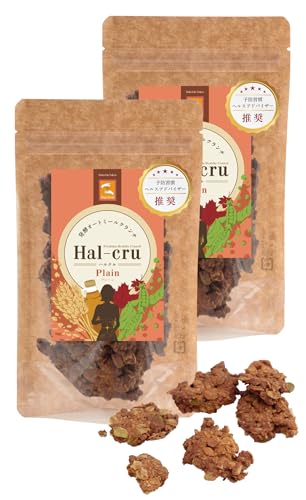 【腸活 サプリメントスナック】Hal-cru（ハルクル）［プレーン］オーガニックメープルを使った優しい甘み 発酵オートミールクランチ 100g入り グルテンフリー お菓子で腸活 低GI ザクザク食感［食物繊維 麹 甜菜オリゴ糖 発酵えんどう豆プロテイン かぼちゃの種 上白糖・人工甘味料不使用］ グラノーラおやつ (100g×2袋)